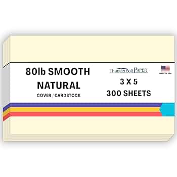 Amazon.com : 300 Natural Smooth Card Stock Sheets Paper - 3